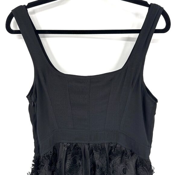 NWT ANTHROPOLOGIE Floriana Black Lacey Embroidered Floral Tank Midi Dress Size 6 - Picture 5 of 10